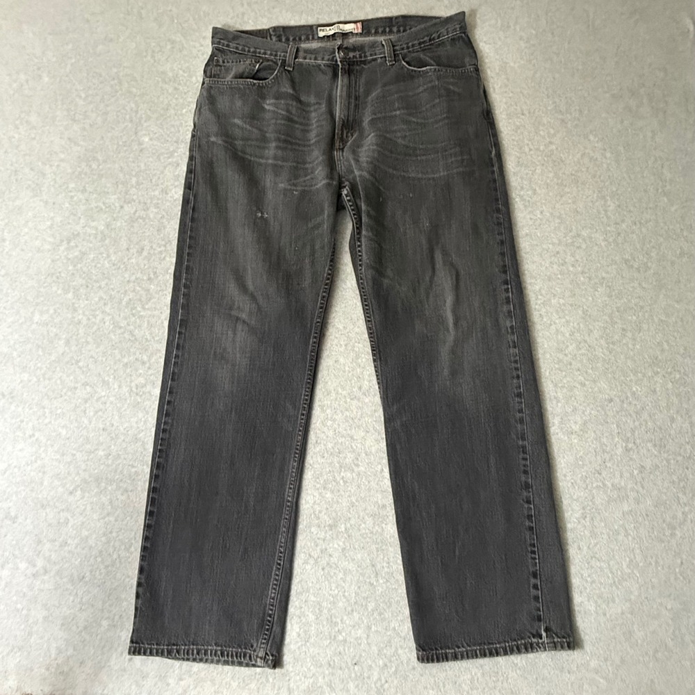 Levis 559 Relaxed Straight Jeans Mens 38x34 Faded Black Denim 100% Cotton